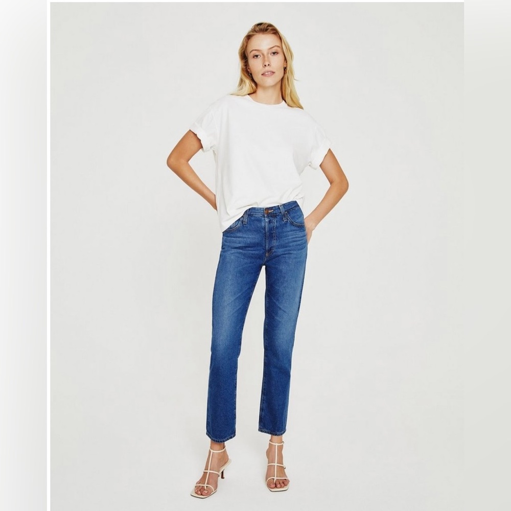 NWT Adriano Goldschmied Isabelle High Rise Straight Crop Jean - Size 28